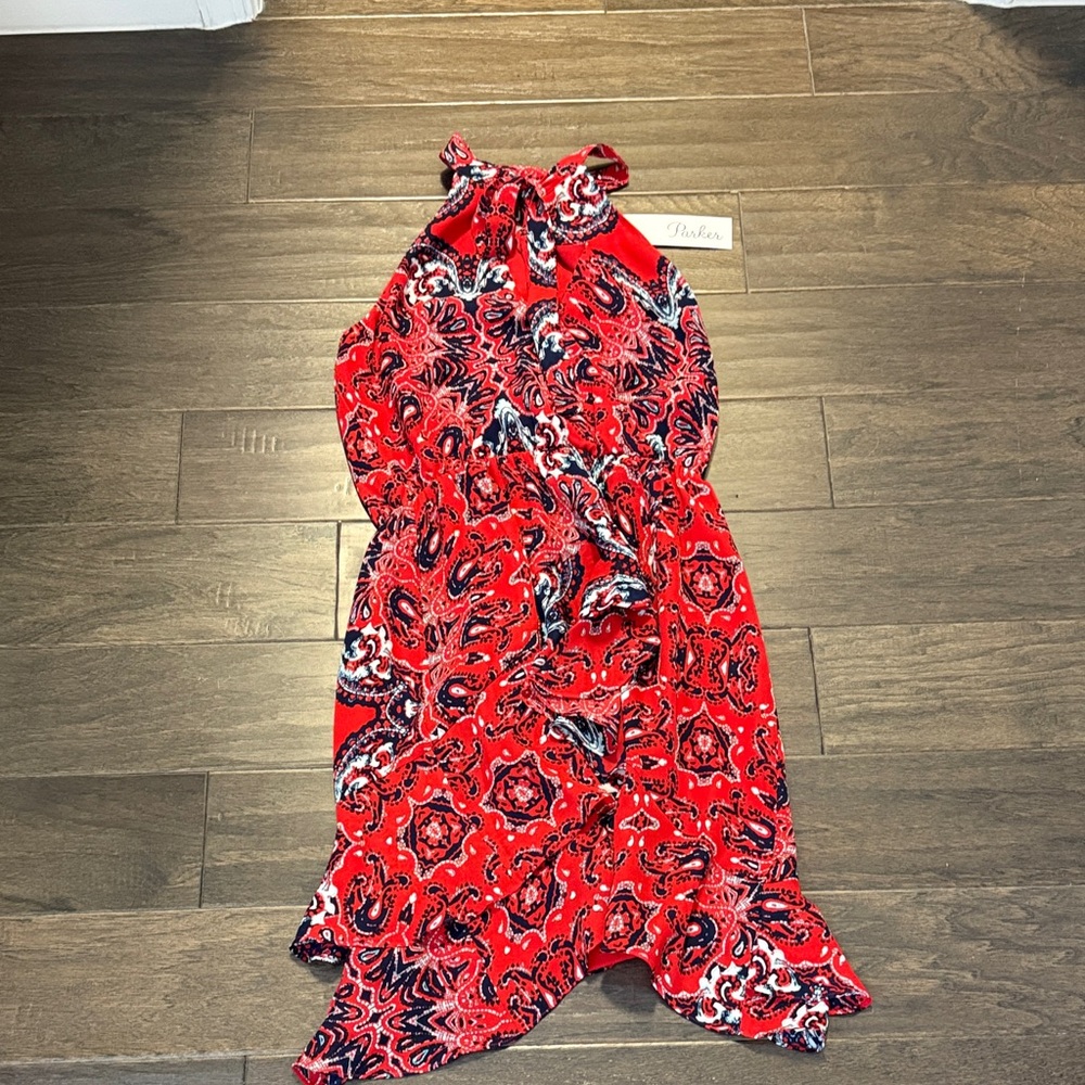 Parker Red and Black Mini Dress